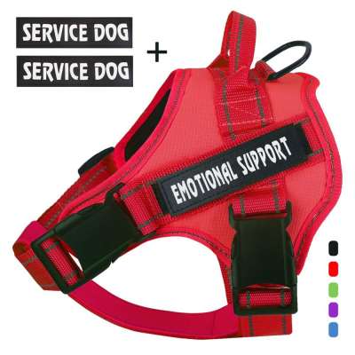 OEM Pet Supplies Reflective Breathable Adjustable Nylon No Pull Patrol Pet Vest Service Dog Harness with Custom Patches