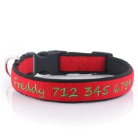 Best Seller 2018 Soft Padded Embroidery Personalized Bamboo Dog Collars With Laser Engraved Buckle